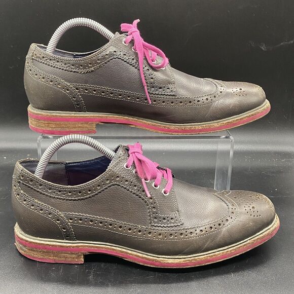 Cole Haan Other - Cole Haan Leather Wing Tip Oxfords Pink Soles Men's Size 8.5M C11078